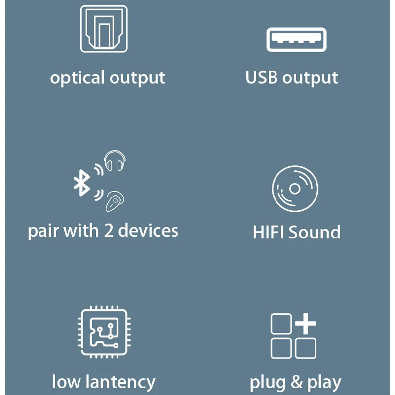 2 в 1 Bluetooth 5 0 аудио передатчик с низкой мощностью USB + SPDIF оптический беспроводной