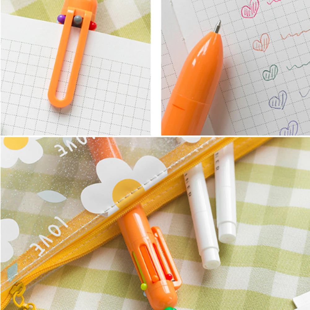 Школьные шариковые ручки 6-в-1 Разноцветные Креативные для студентов гладкого