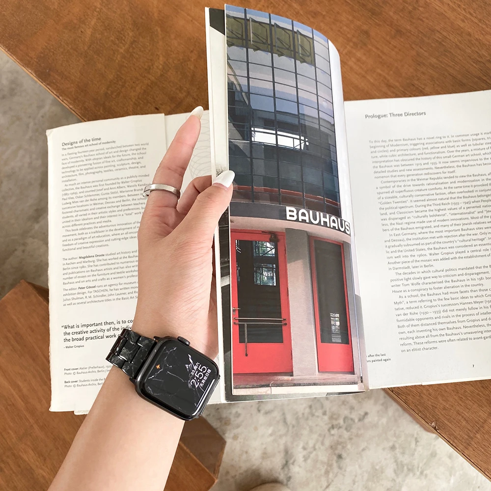 Resin  for apple watch 6 5 4 band 42mm 38mm correa transparent steel for iwatch 6 series 5 4 3/2 watchband 44mm 40mm Watch strap