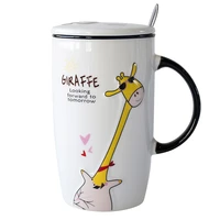mug cup ceramic cartoon children cute middle finger novelty coffee cup with lid skinny tumbler glass stylish bestselling gg50mk