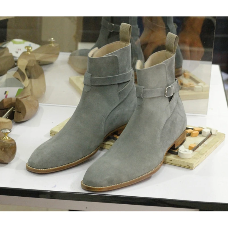 

Classic Men Boots Faux Suede Single Buckle Strap British Style мужские сапоги Bottes Pour Hommes أحذية الرجال Classic 3KC853