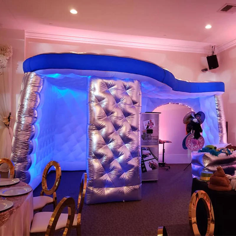 Алмазный рисунок домика, Размеры 15ft надувные Photo Booth палатка с светодиодный полоски вокруг и кривой бар для реквизит для вечерние Лидер продаж