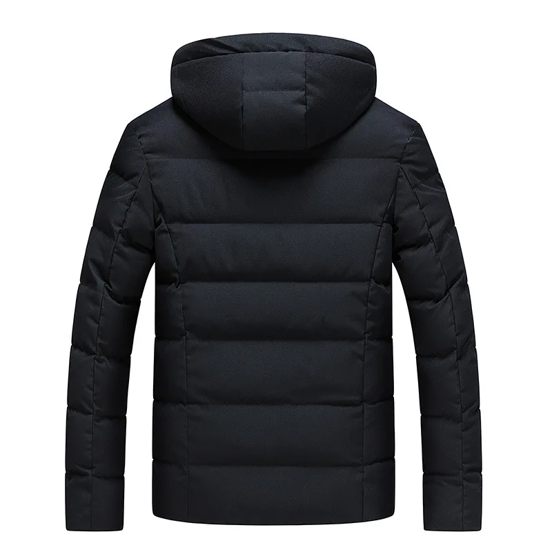 Winter Casual Plain Color Hooded Coat Warm Parkas Outwear Men's Padded Thick Zipper Down Jackets
