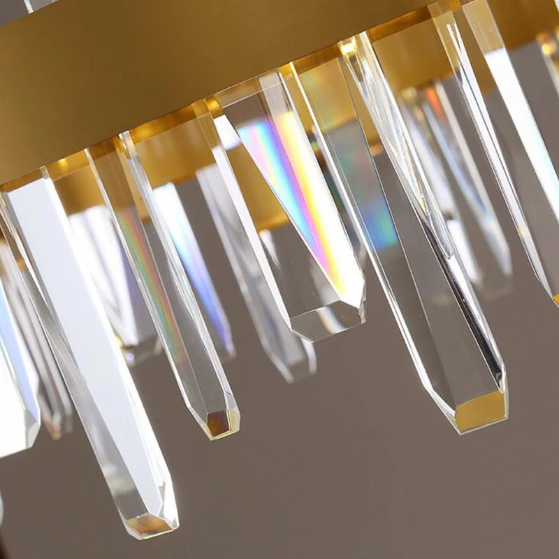 

New modern crystal dining room chandelier single rectangle wire suspension kitchen island bar lighting LED home lamp fixture