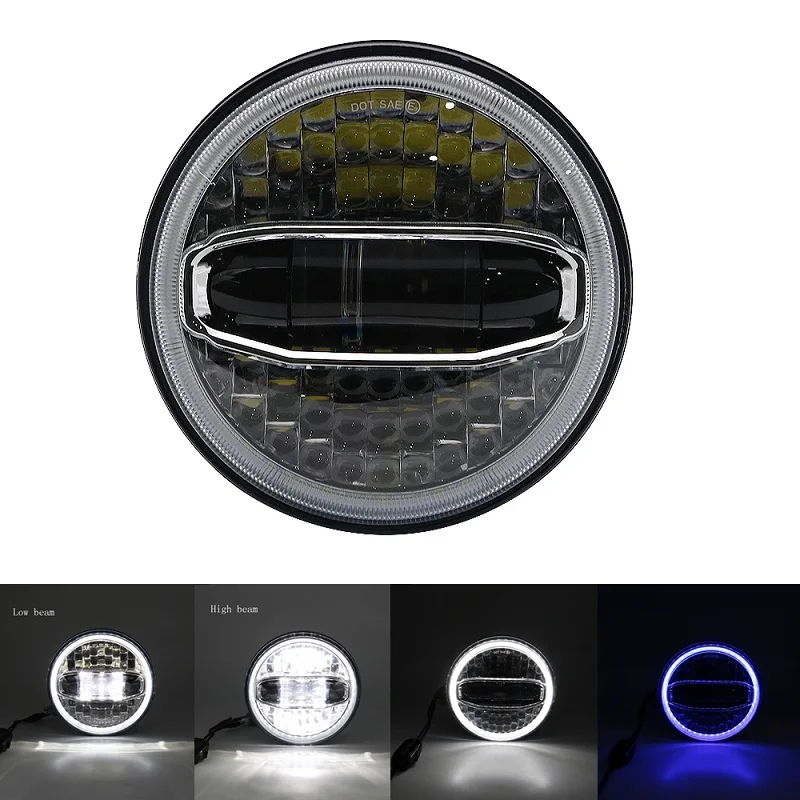 7 &quotсветодиодный автомобильный светильник для мотоцикла H4 Белый Синий Янтарный