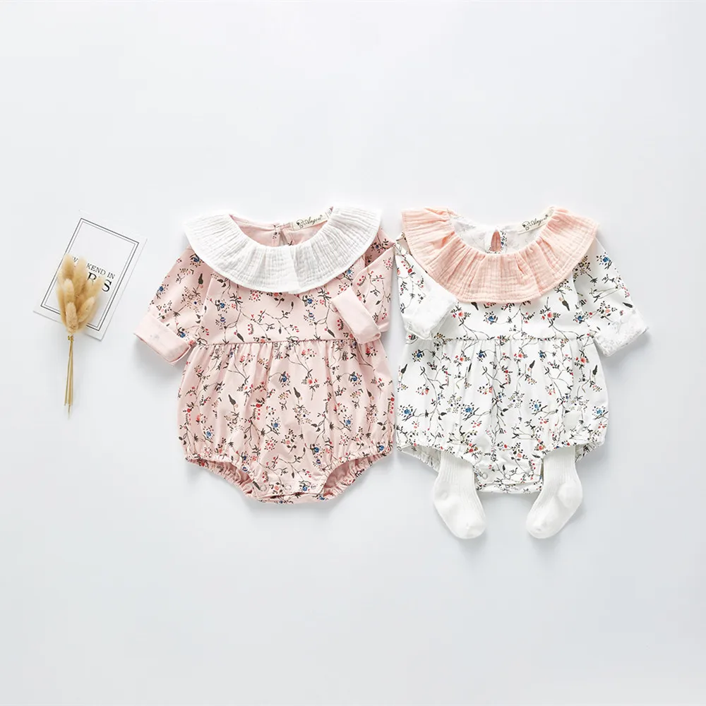 Комбинезон детский с длинным рукавом на весну цветочным принтом | Мать и ребенок