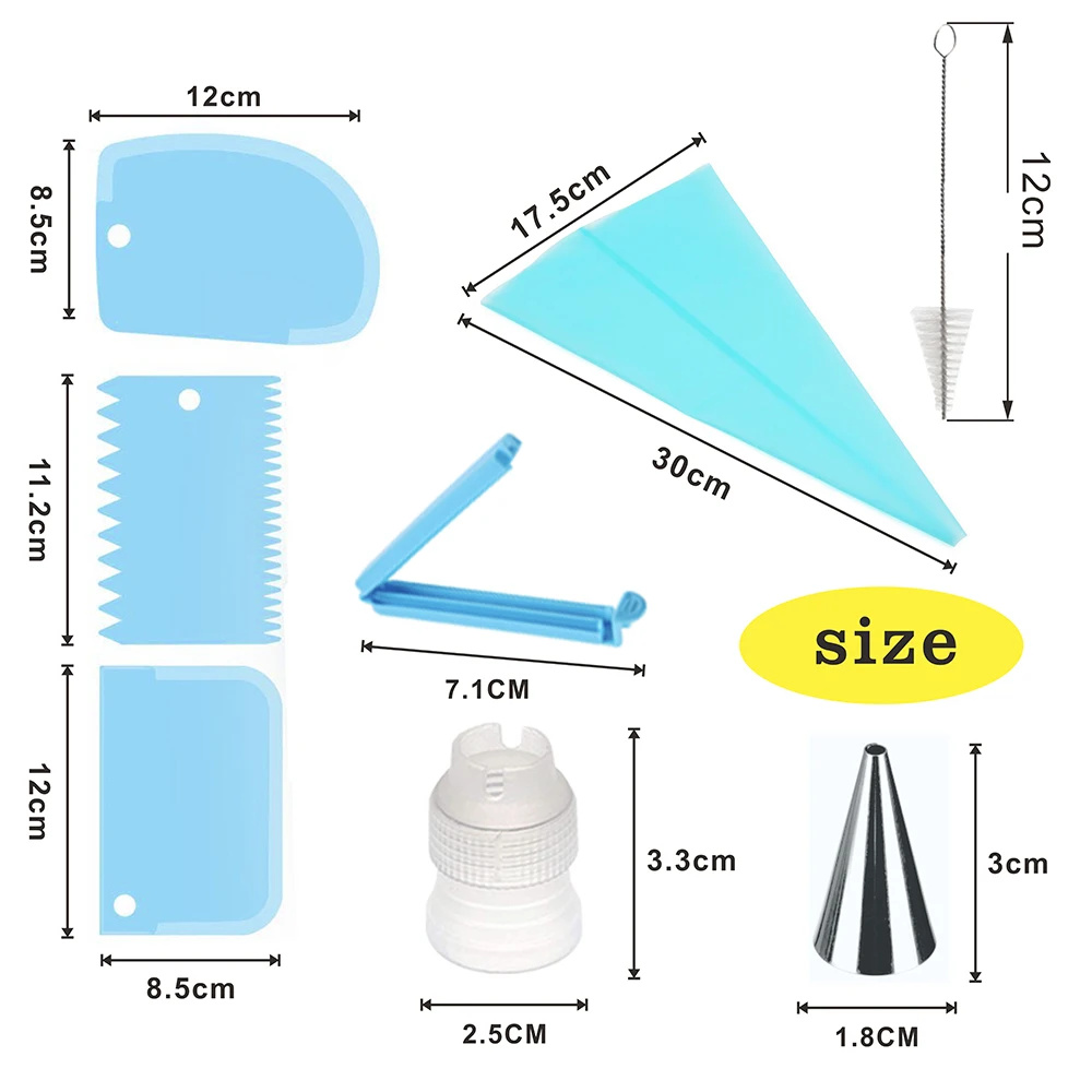 20 шт./компл. Набор насадок для кондитерского мешка сделай сам скребок конвертер