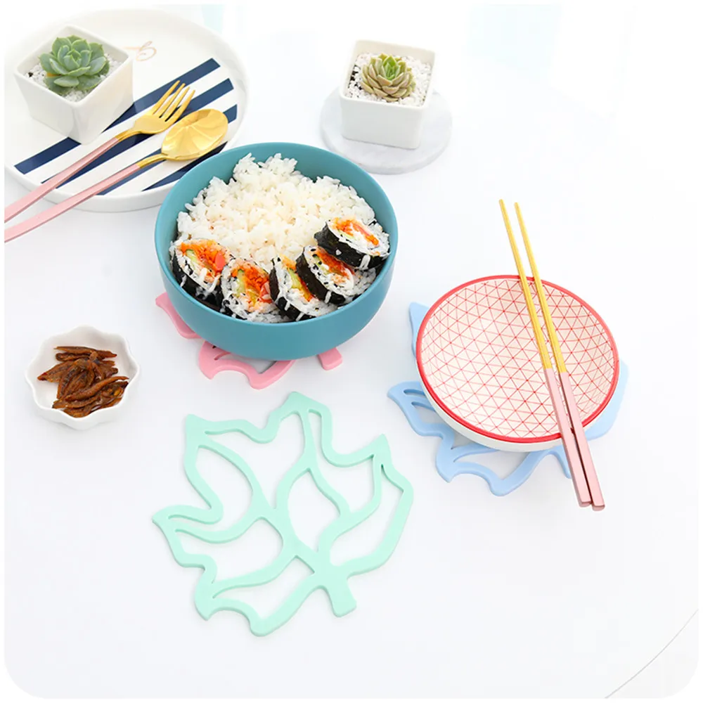 Шикарный кремния подставка Творческий узор в виде кленового листа Кофе