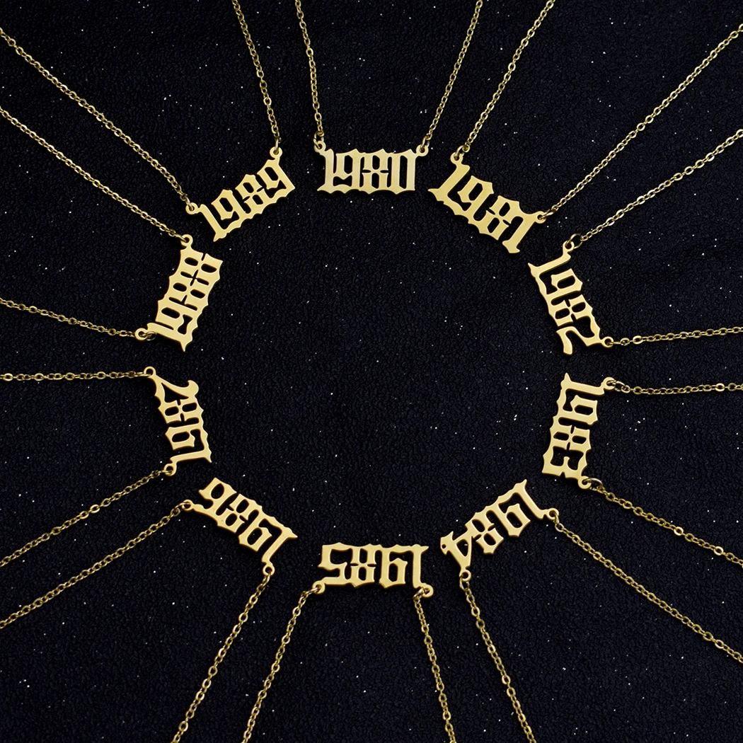 Женское ожерелье золотого и серебряного цвета с подвесками в виде цифр на сезон