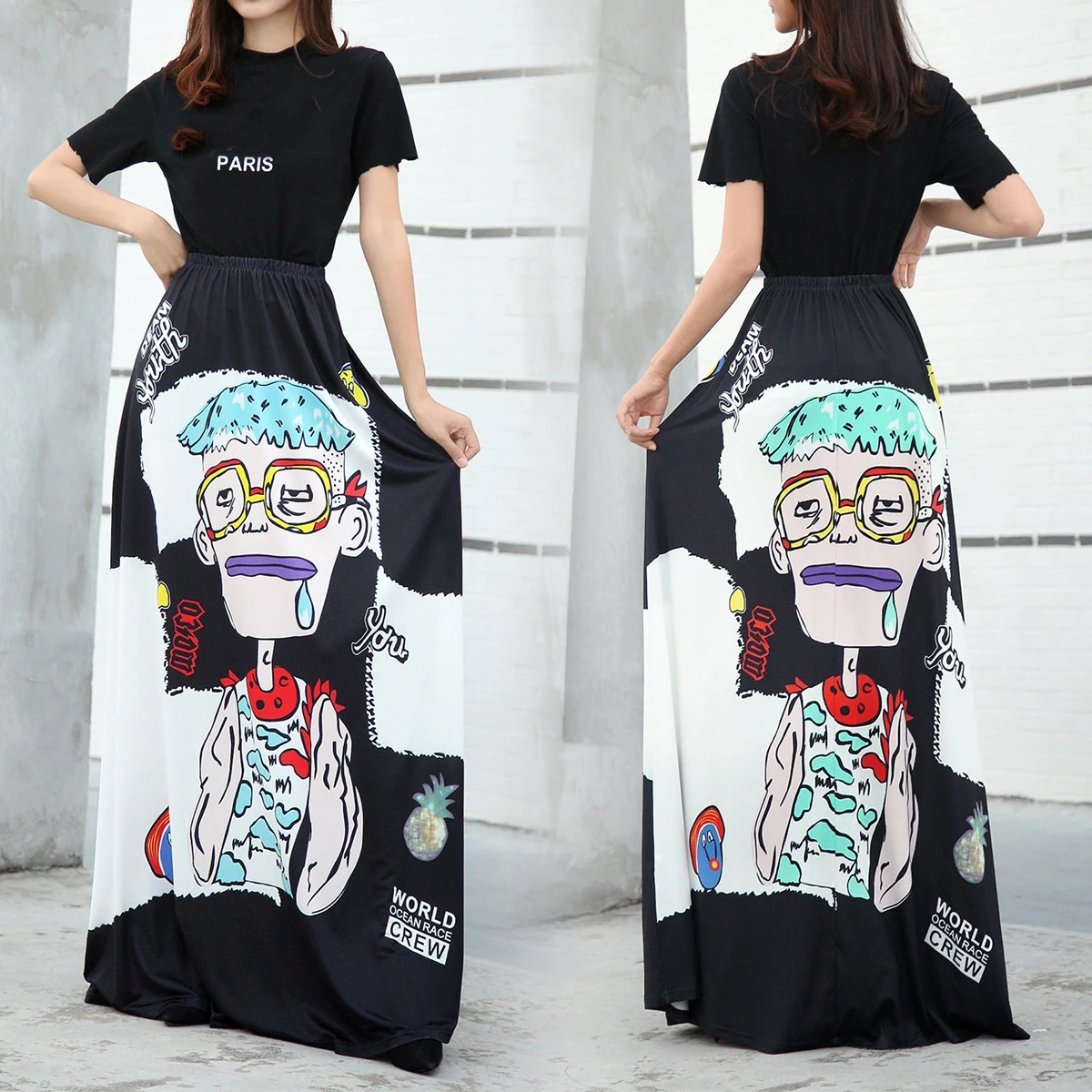 Юбка Bonjean Женская длинная плотная модная удлиненная с талией мышкой для молодых