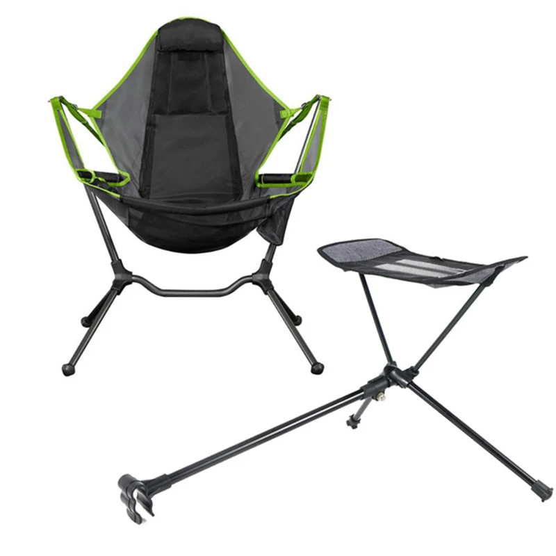 

Portable Stool Folding Swing Outdoor Relax Chairs With Footstool For Camping Beach Fishing Chair Foot Recliner