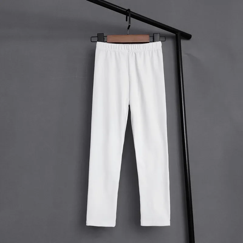 Детские однотонные брюки для девочек эластичные облегающие леггинсы весна-лето