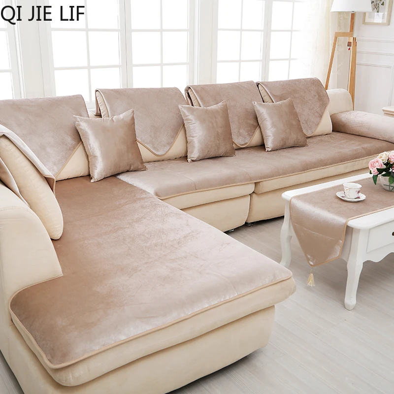 Зимняя плюшевая подушка для дивана бархатная ткань Всесезонная универсальная