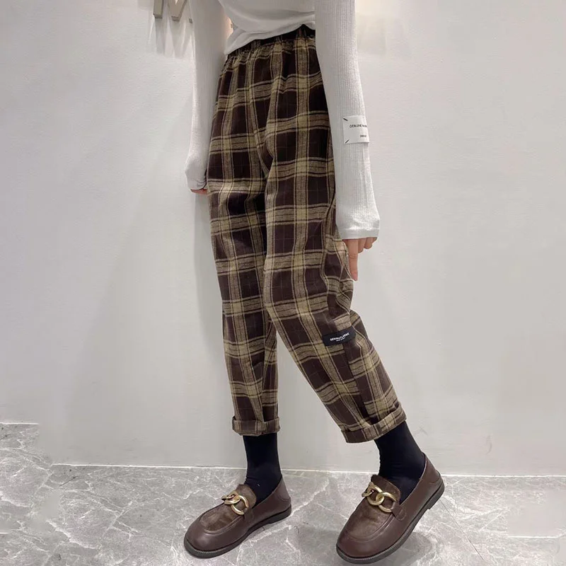 Женские осенние брюки в клетку | Женская одежда