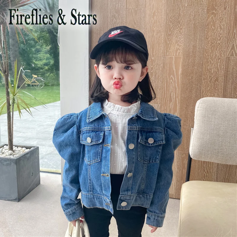 Весенне-осенняя джинсовая куртка для девочек Детское пальто Детская верхняя