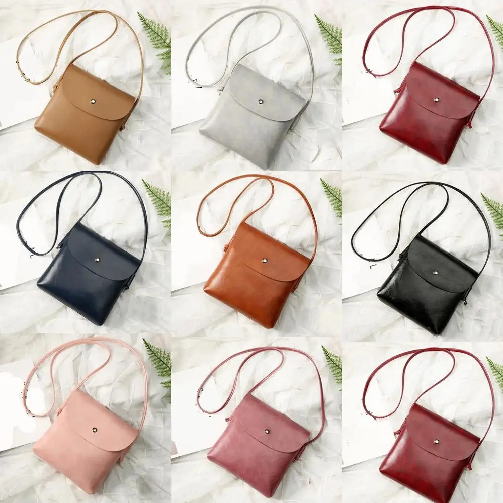 Кожаные женские сумки однотонные кожаные маленькие через плечо Женская мини
