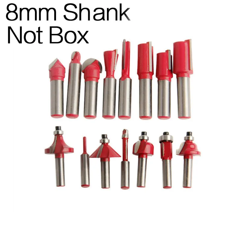 8mm (Not Box) 15 шт. 6,35 мм хвостовик фрезерный станок набор фрезов для дерева Карбид мельница Деревообработка Гравировка фрезерные инструменты - Длина режущей кромки: 8mm (Not Box)