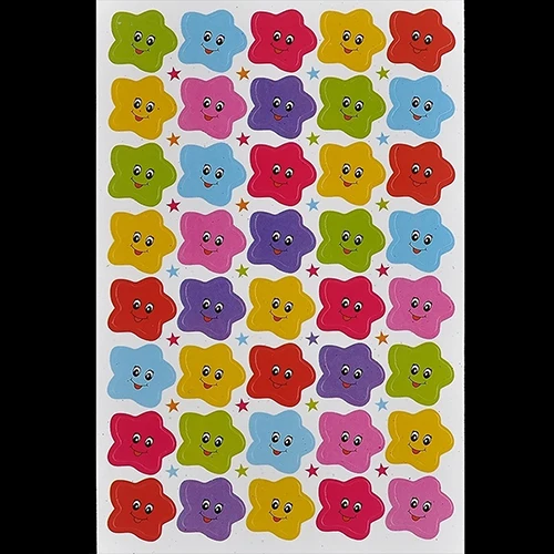 Pegatinas de estrellas y sonrisa para ni&ntilde;os, etiqueta de recompensa para maestro, &aacute;lbum de recortes, juguetes cl&aacute;sicos decorativos, 10 hojas-2