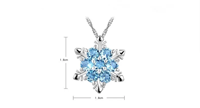 

CHN62 high quality shiny zircon snowflake 925 sterling silver ladies`pendant necklaces jewelry women gift wholesale