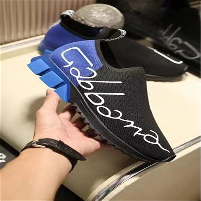 

White Letters Graffiti Couple Sneakers Leather Platform Casual Women's Running Shoes Spring Autumn New Fashion Flat Men's Shoe