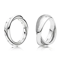 925 sterling silver ring charms 2 color round diy ring with crystal 925 gift for women jewelry