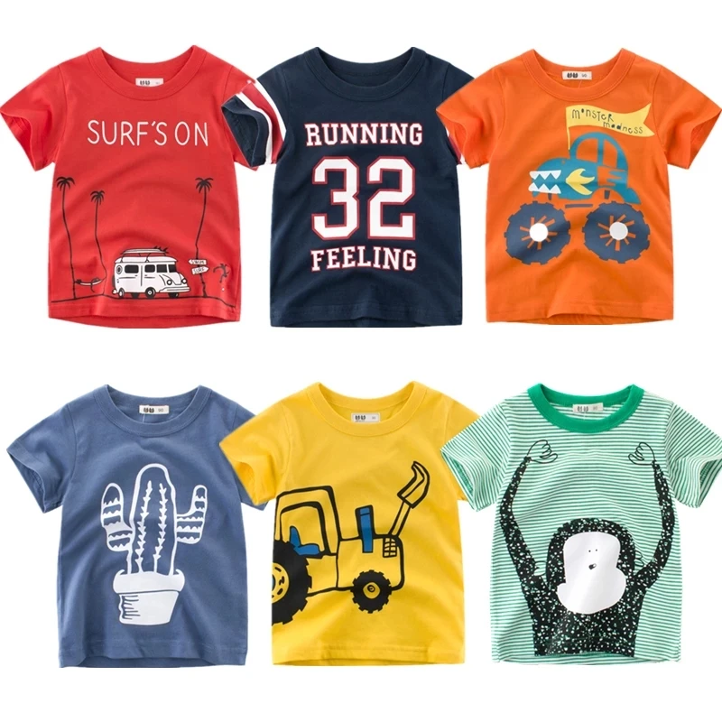 

Boy T-shirt Girl Cartoon Tops Cute Baby Cotton Tees Summer Clothes Toddler Fashion T Shirts Children Top Costume