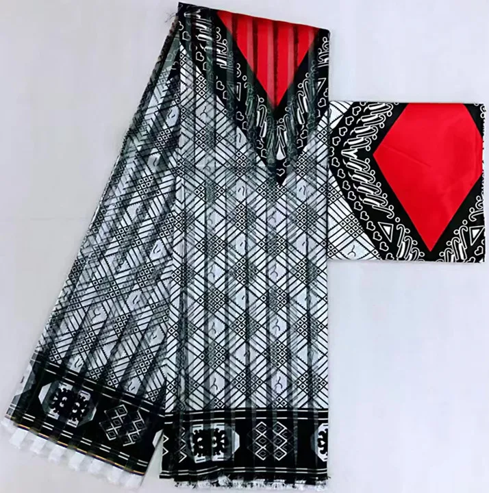 african fabric pure silk organza abkara wax print 2+4yards ribbon for dress MM-B1 | Дом и сад