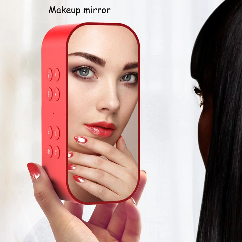 bluetooth 5 0 portable wireless bluetooth speaker column subwoofer music sound box led time snooze alarm clock for laptop phone free global shipping