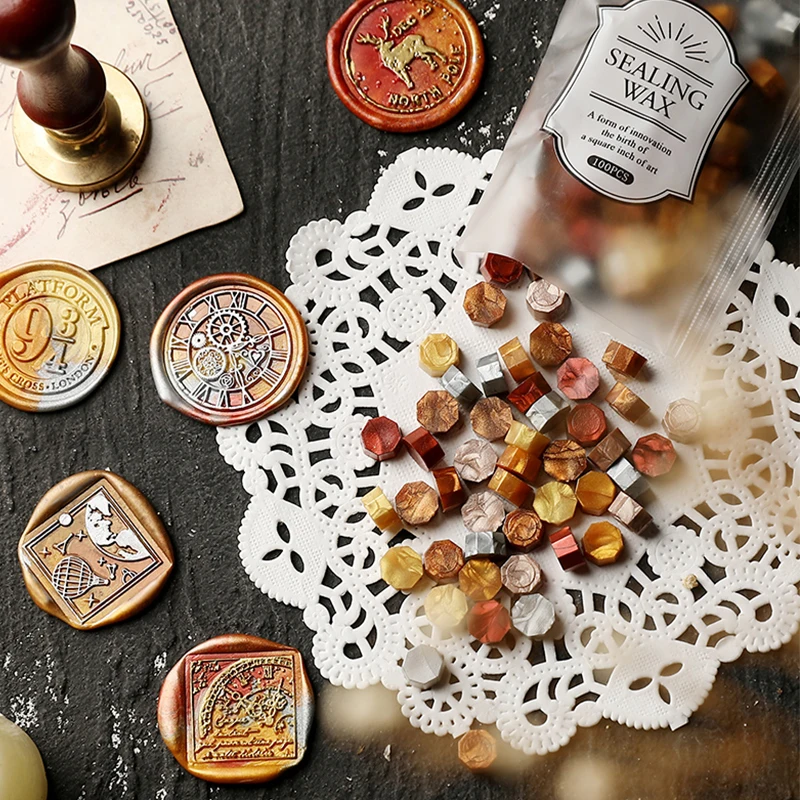 100 шт./упаковка винтажные восковые бусины для печати |