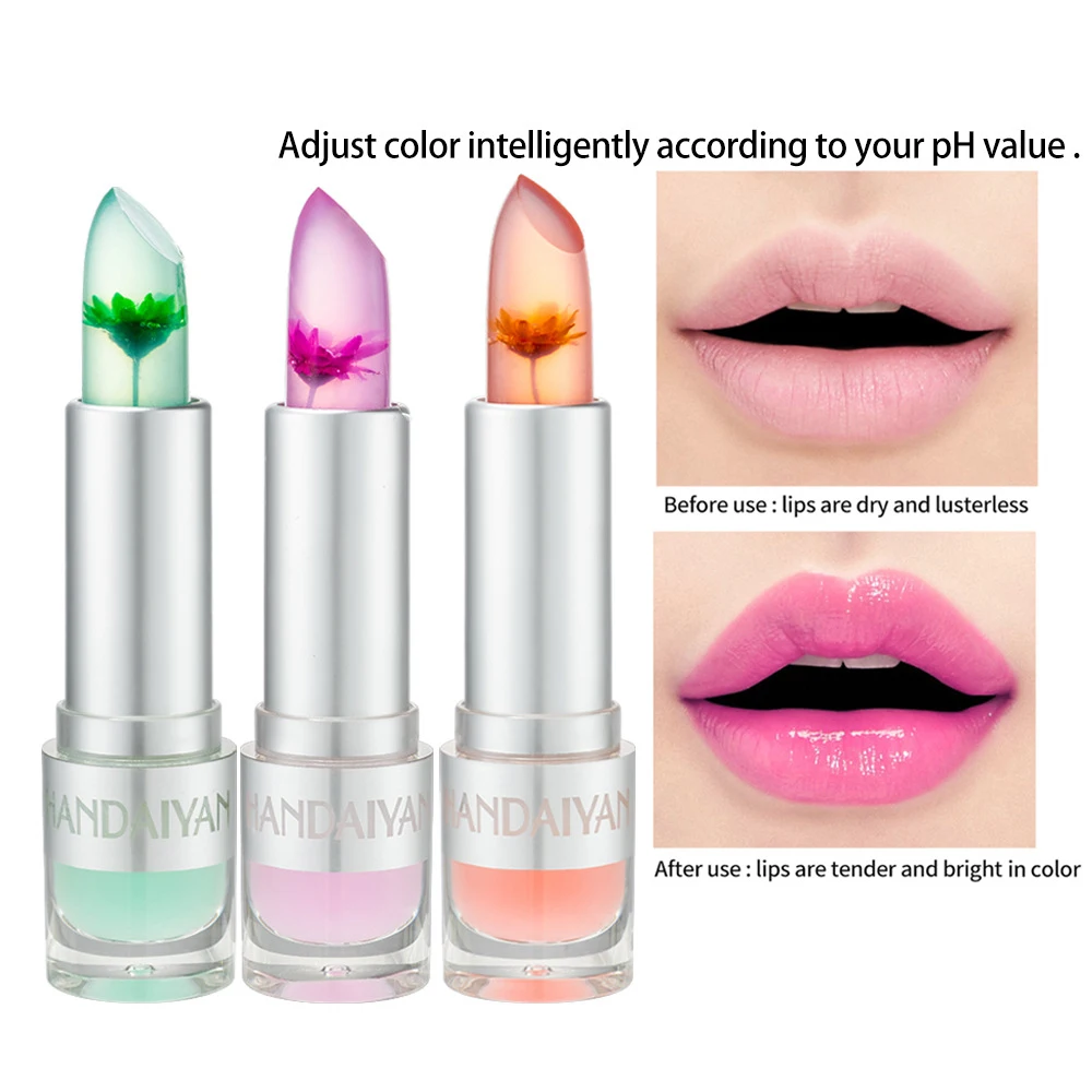 

Flower warm jelly lipstick does not fade, does not take off makeup flower color change lipstick lip balm lip oil lip care