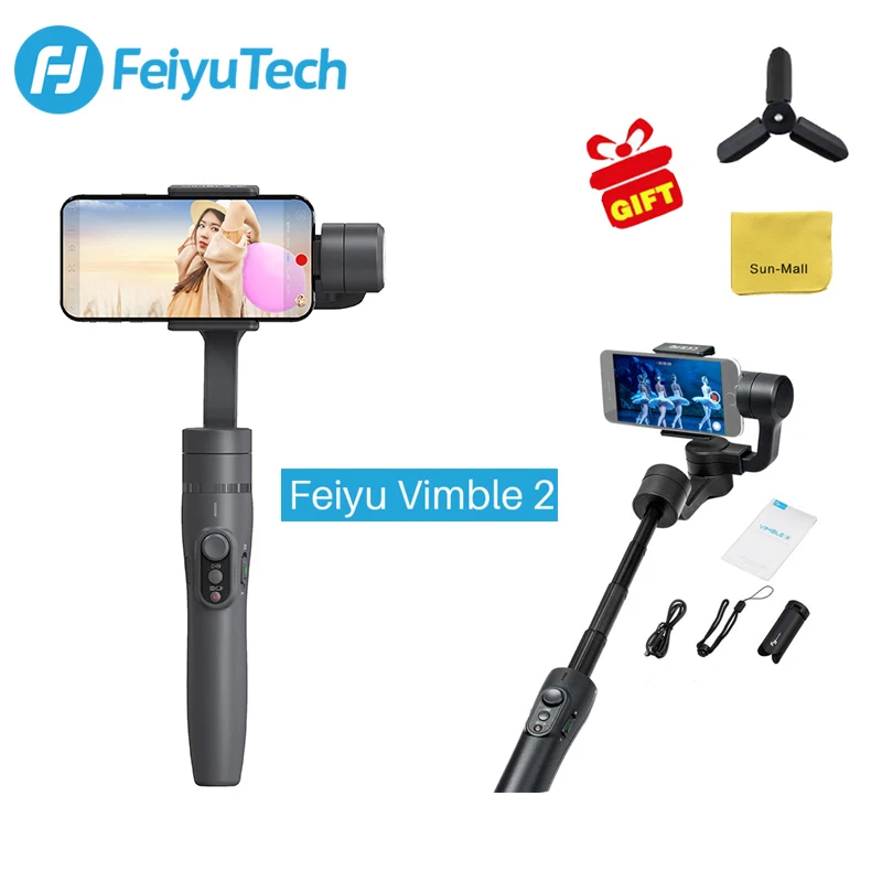 UK Stock FeiyuTech Vimble 2 3 осевой Ручной Стабилизатор для смартфонов iPhone X 8 7 Plus Samsung Galaxy S9 +