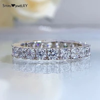 shipei classic 925 sterling silver created moissanite row diamonds wedding band engagement ring fine jewelry wholesale