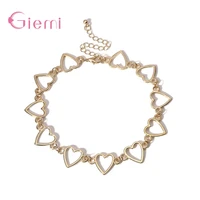925 sterling silver women collar choker necklace sweet hearts stranded neck decoration jewelry for wedding accesory