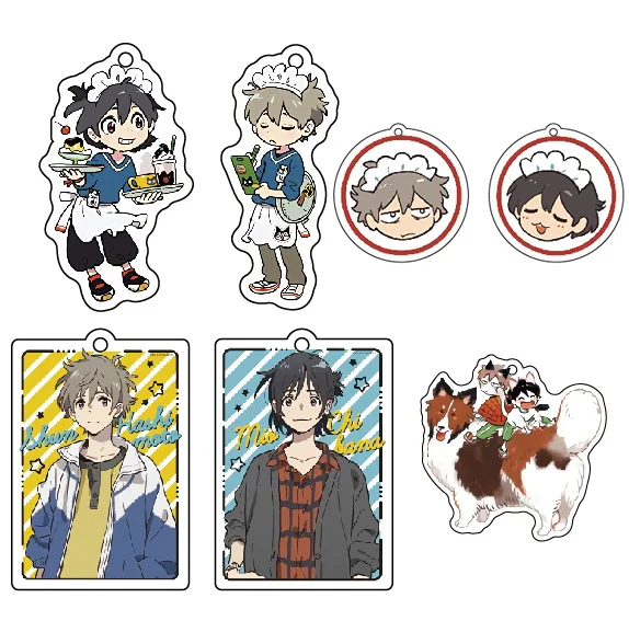 

Anime Umibe no Etranger Chibana Mio Hashimoto Shun Acrylic Keychain Pendant Bag Charm Decor Cosplay Q Version Cartoon Keyring