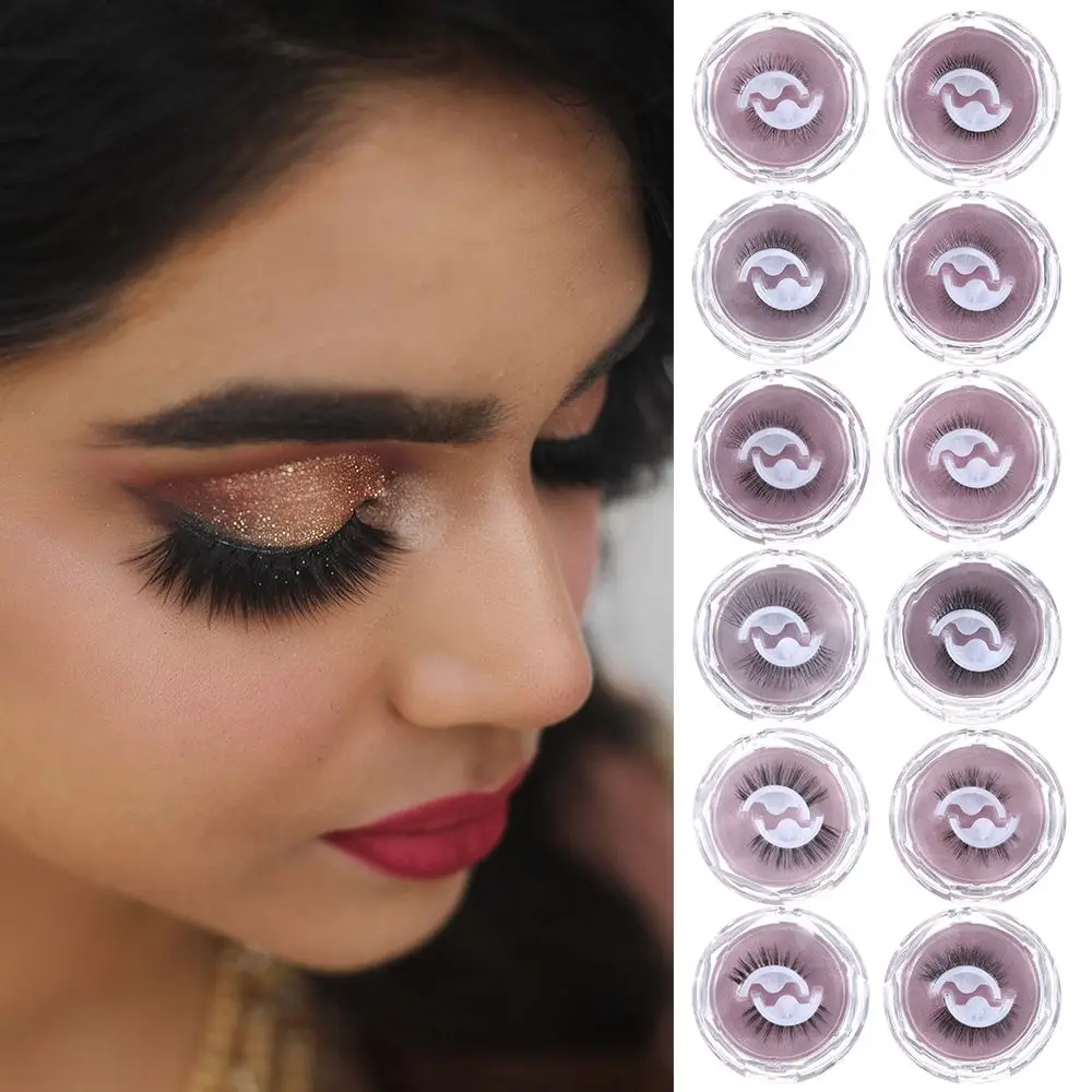 

Eye Extension Tools Wispy Fake Eyelashes No Glue Needed Self-adhesive False Eyelashes 3D Mink Natural Curly Reusable