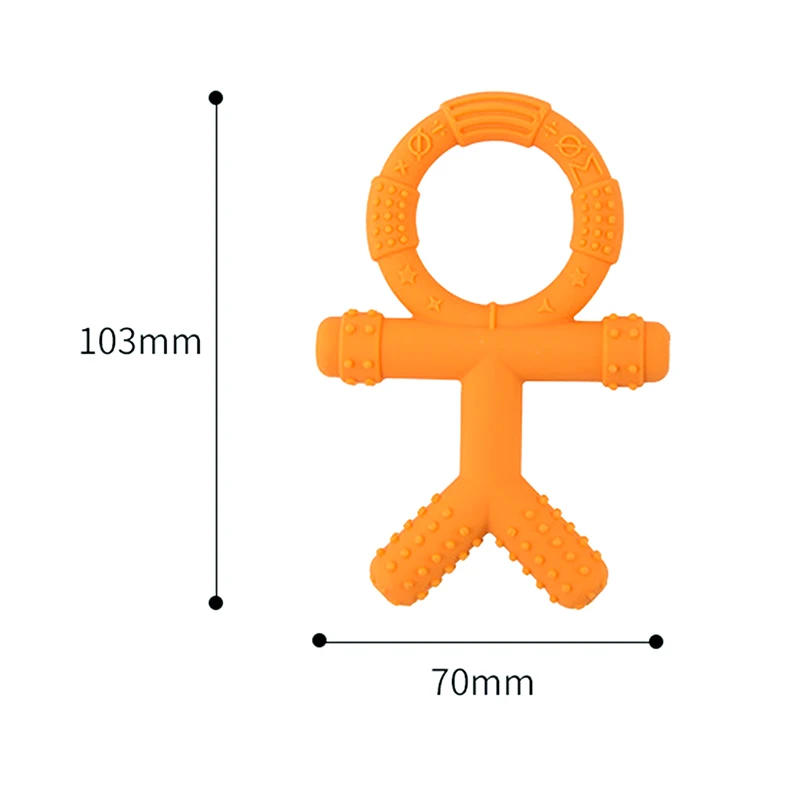 1PC dibujo de persona Collar para morder beb&eacute; de silicona mordedor sensorial para autismo juguetes masticables-4