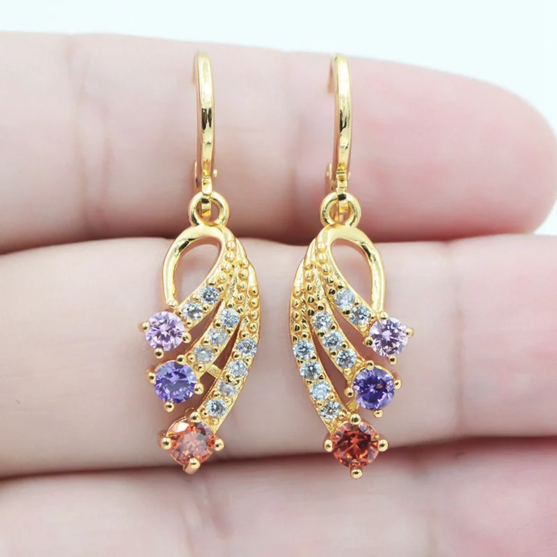 Крылья Циркон серьги для женщин простой Цирконий серьги-гвоздики в ретро стиле