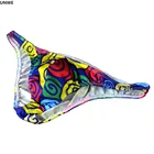 Мужские трусы-бикини с круглым принтом, сексуальное нижнее белье для мужчин с u-выпуклой вставкой, летние быстросохнущие плавки для мужчин