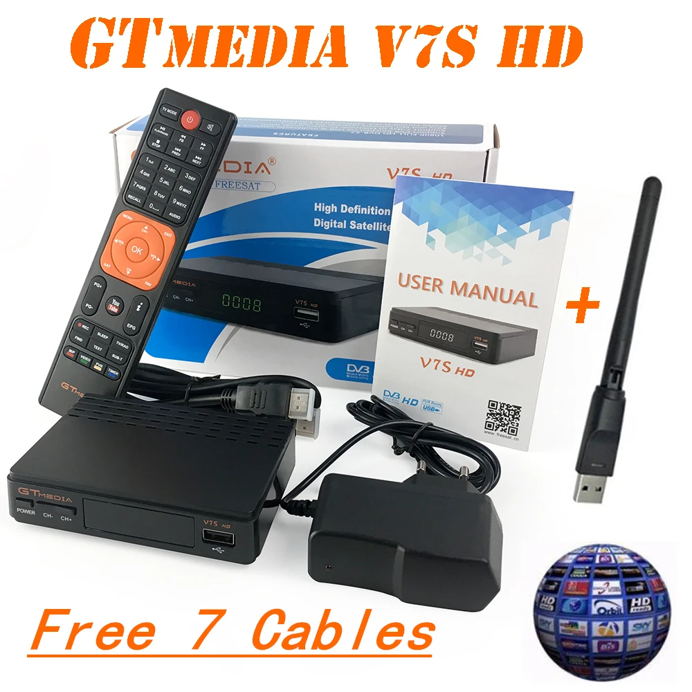 DMYCO спутниковый ресивер ТВ тюнер декодер V7SHD DVB S2 LNB с европейскими каналами