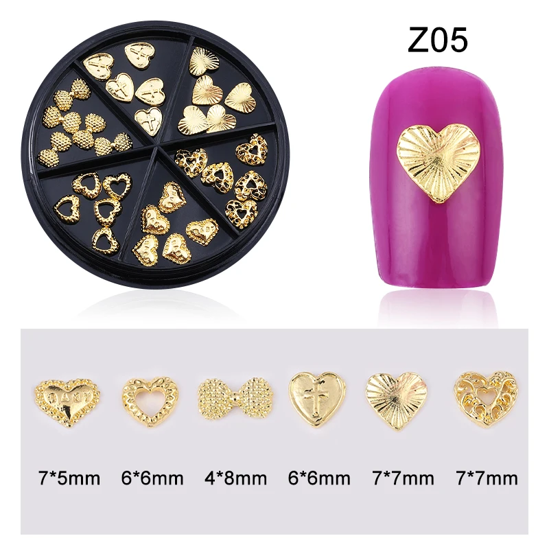 

Стразы для ногтей, бусины, наклейки для ногтей неправильной формы, разноцветные аксессуары для ногтей NIZIQUAN3DDIY, золотые металлические круглы...