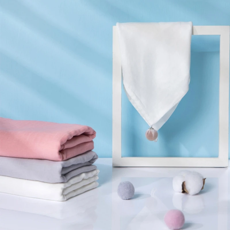 

100x70cm Baby Muslin Receiving Blanket with Cute Balls Infants Swaddling Wrap E7CE