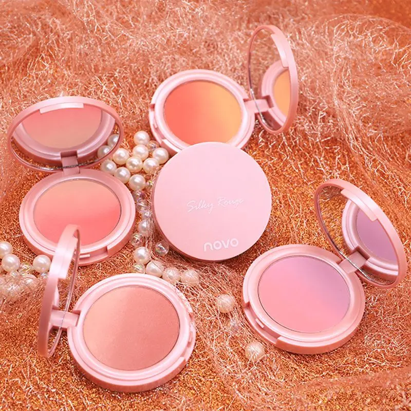 

Sweet Soft Pink Gradient Blush Nude Makeup Natural Good Color Double Color Blusher Plate Rouge 5259