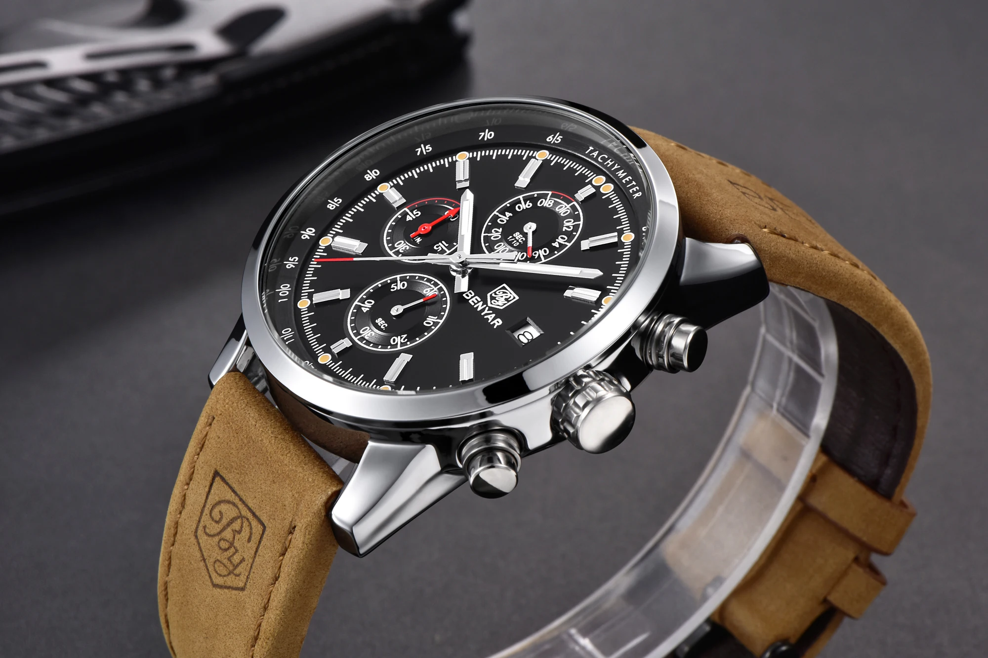 BENYAR часы мужские роскошные брендовые кварцевые модные с хронографом Reloj Hombre