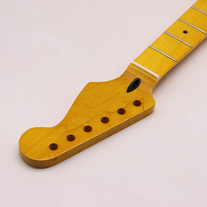 st gitarre neck gelb elektrische gitarre neck kleine kopf kanada maple st neck 22 bünde matte finish strat gitarre hals free global shipping