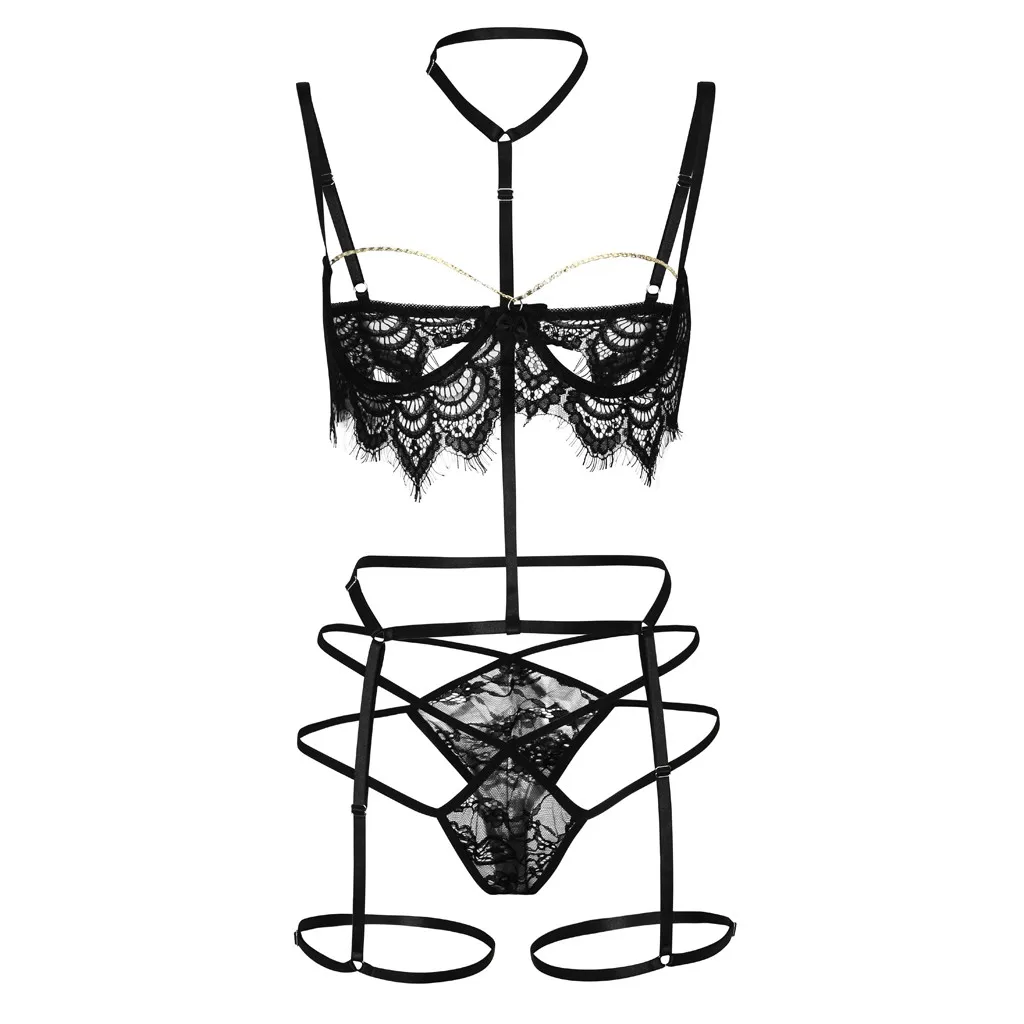

Embroidery Underwear Set Hollow Lace Sexy Lingerie G-string Bra Thongs Hot Erotic Babydoll Temptation Porno Sleepwear Lenceria
