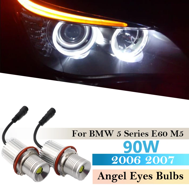 

Error Free Angel eyes bulb LED Marker Headlight 90W Pair E39 E65 E66 E83 E61 E87 E53 E63 E64 For BMW 5 Series E60 M5 2006 2007