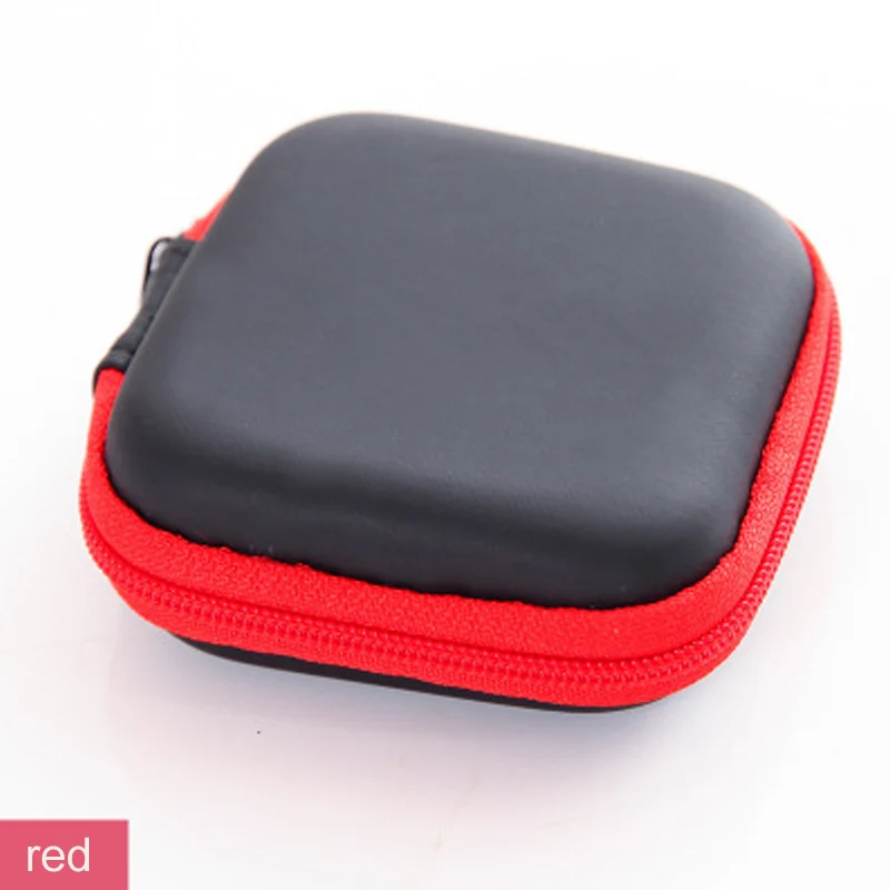 square red Держатель для наушников чехол для хранения жесткий мешок, чехол для наушников Аксессуары для наушников Наушники карта памяти usb кабель - Цвет: square red