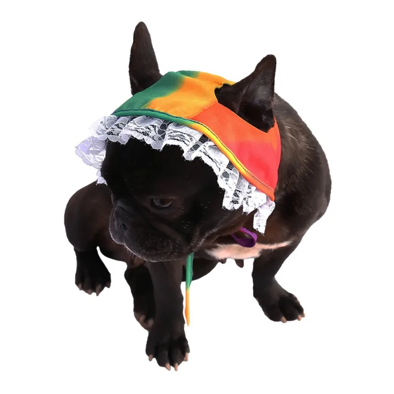 

Pet Dog Lace Sunshade Cap With Ears Soft Comfortable Breathable Fashion Solid Color Headwear Pet Cat Dog Decoration Supplies