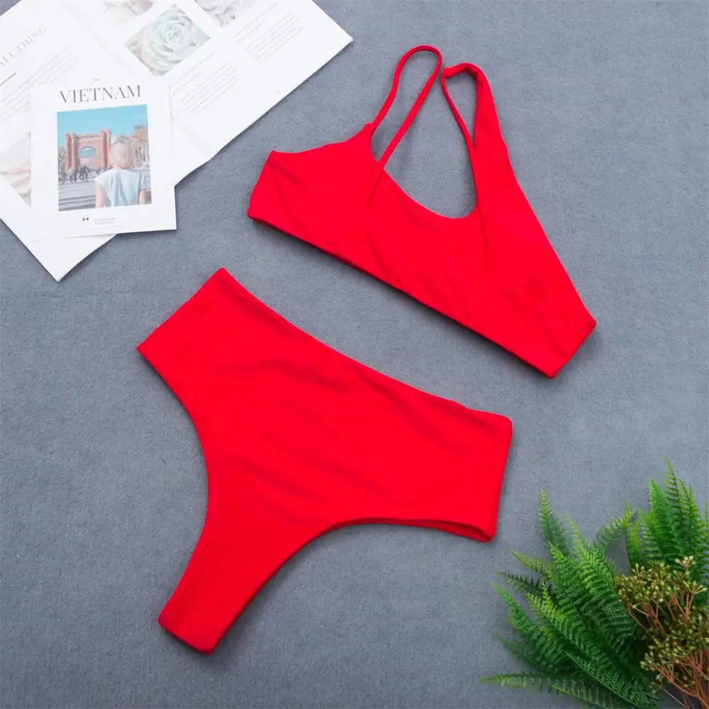 Женский купальник бикини из двух частей бразильский пуш ап сексуальный пляжный