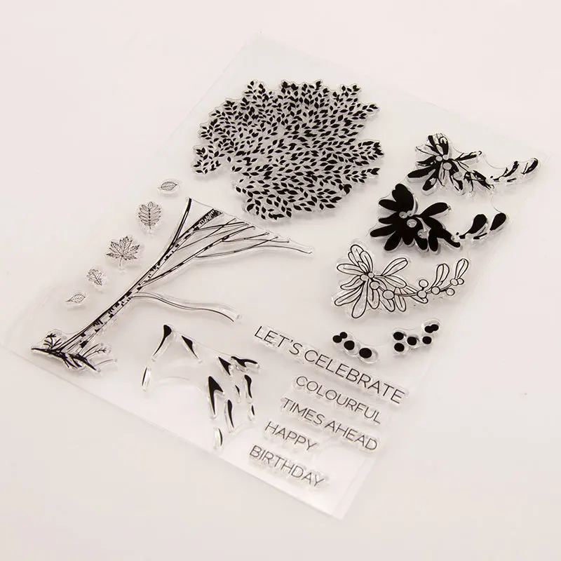 Дерево и лист прозрачный значок для DIY Скрапбукинг/изготовление карт|Штампы